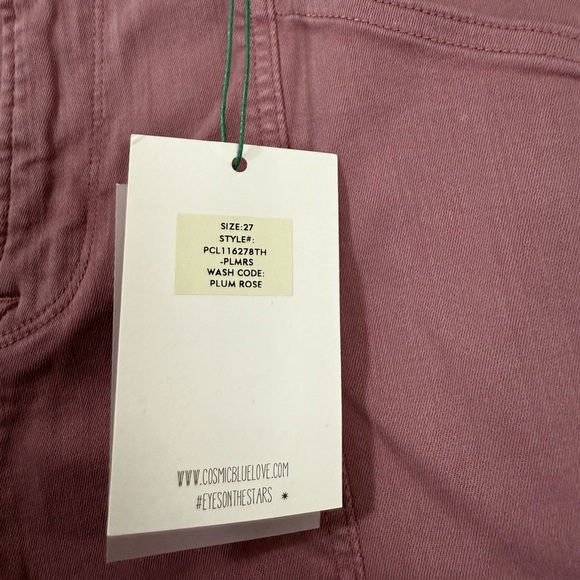 Cosmic Blue Love Women’s NWT Skinny Cargo Pants in Plum size 27 - Picture 7 of 8